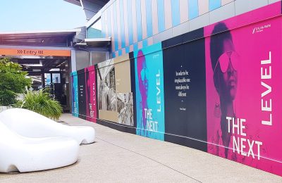 external fence signage shopping centre