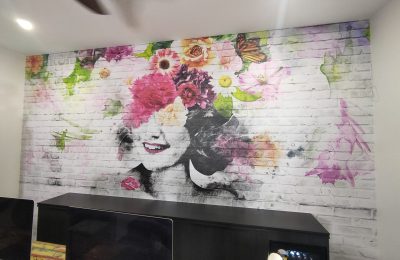 Floral woman wall graphic